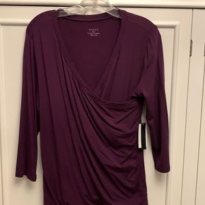 Grace shirred plum top. NWT. Size L